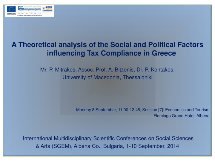 Analysis of Social and Political Factors in Tax Compliance