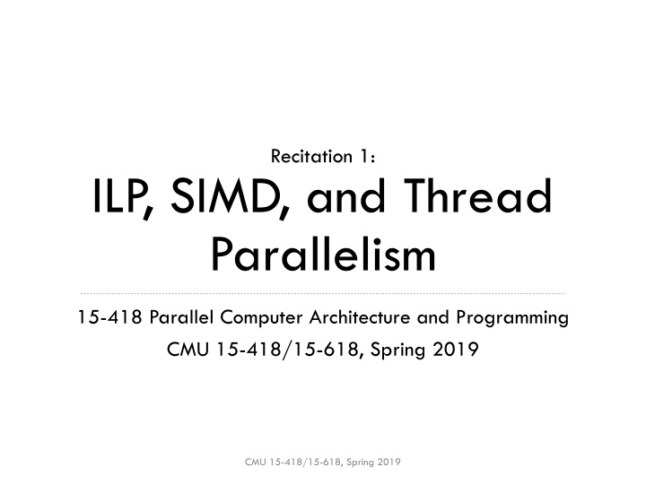 ILP, SIMD, and Thread Parallelism