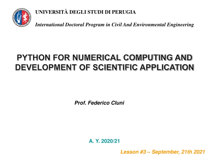 Python for Numerical Computing and Scientific Applications