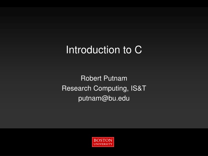Introduction to C