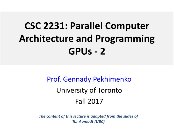 GPGPU Programming Model Overview