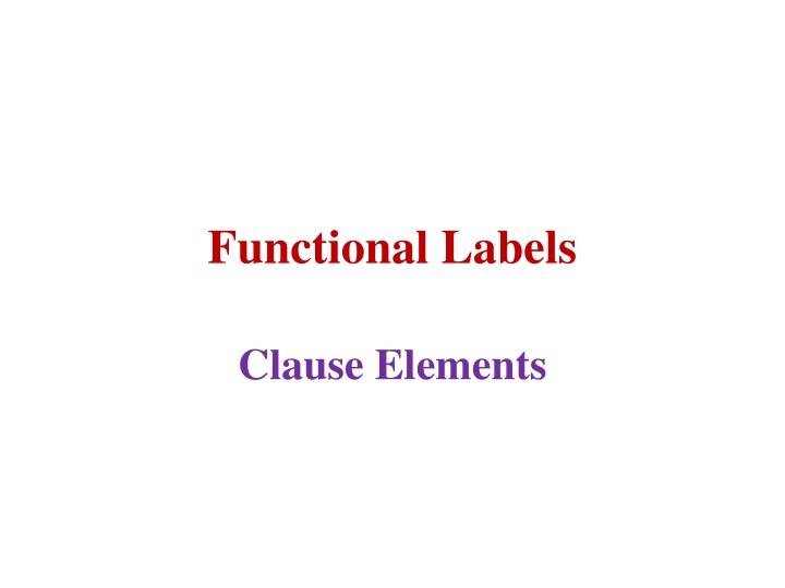 Functional Labels