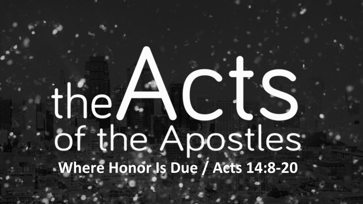 Establishing a Pattern of Ministry in Acts 14:8-20