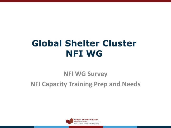 Global Shelter Cluster NFI WG