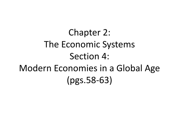 Modern Mixed Economies: A Global Perspective
