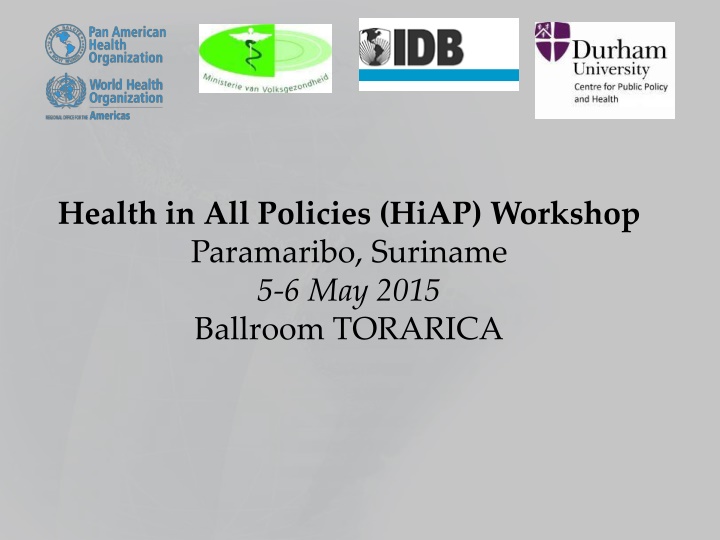 Health in All Policies (HiAP) Workshop