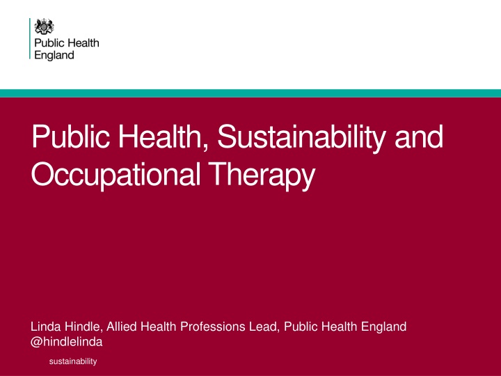 Public Health, Sustainability & Occupational Therapy: Why Action is Essential Now