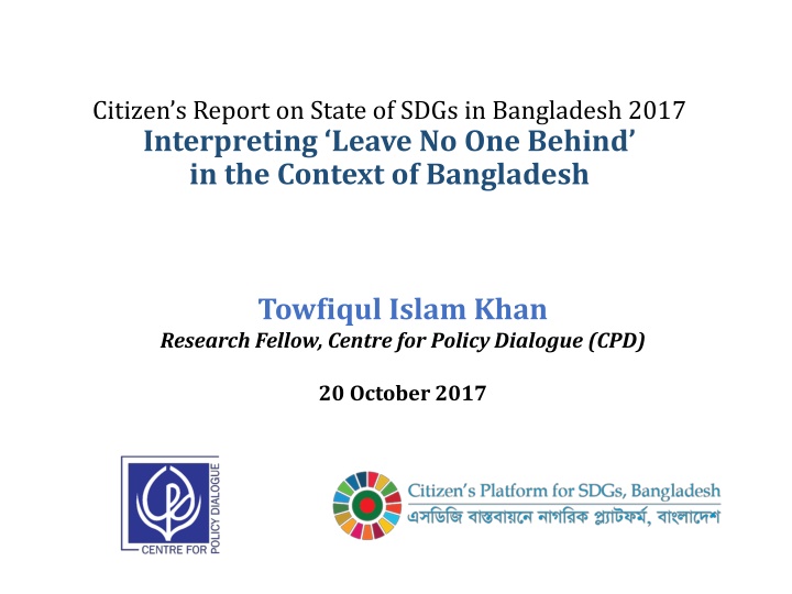 State of SDGs in Bangladesh: Leave No One Behind