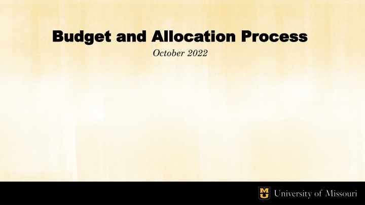Budget and Allocation Process