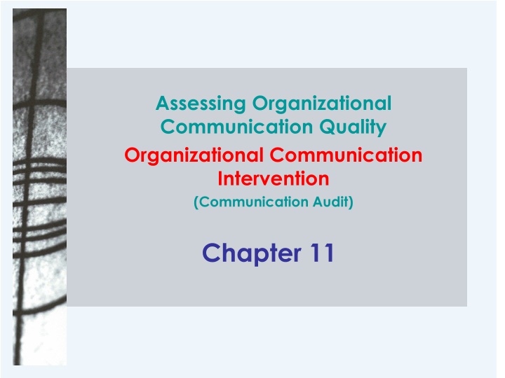 Assessing Organizational Communication Quality: Audit Components & Methods