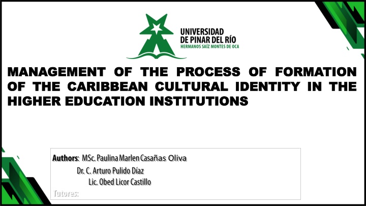 Management of Caribbean Higher Education Institutions for Cultural Identity Formation