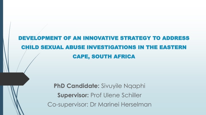 Addressing Child Sexual Abuse Investigations in Eastern Cape