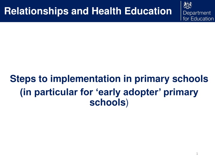 Implementation Steps for Relationships and Health Education in Primary Schools