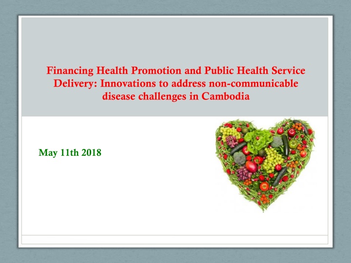 Financing Health Promotion and Public Health Service Delivery Innovations in Cambodia