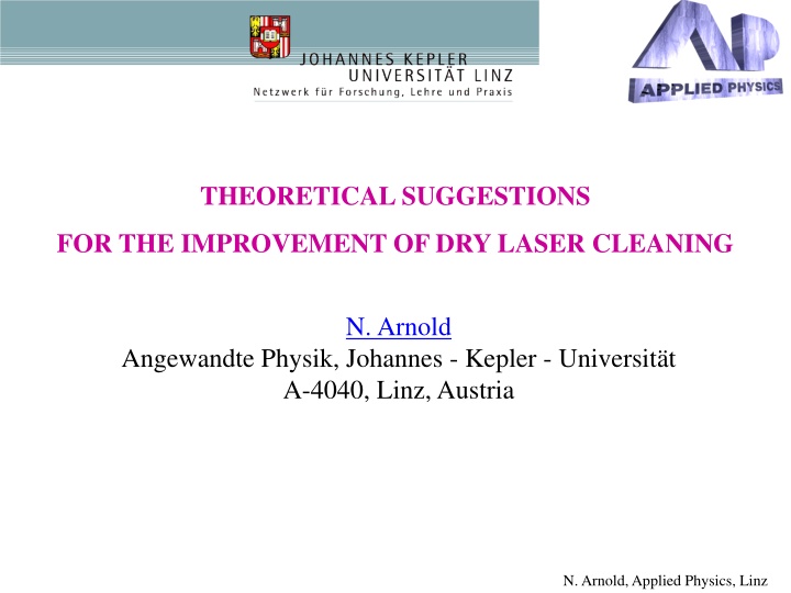 THEORETICAL SUGGESTIONS  FOR THE IMPROVEMENT OF DRY LASER CLEANING