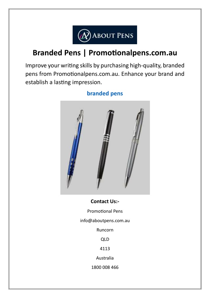 branded pens promotionalpens com au n.w