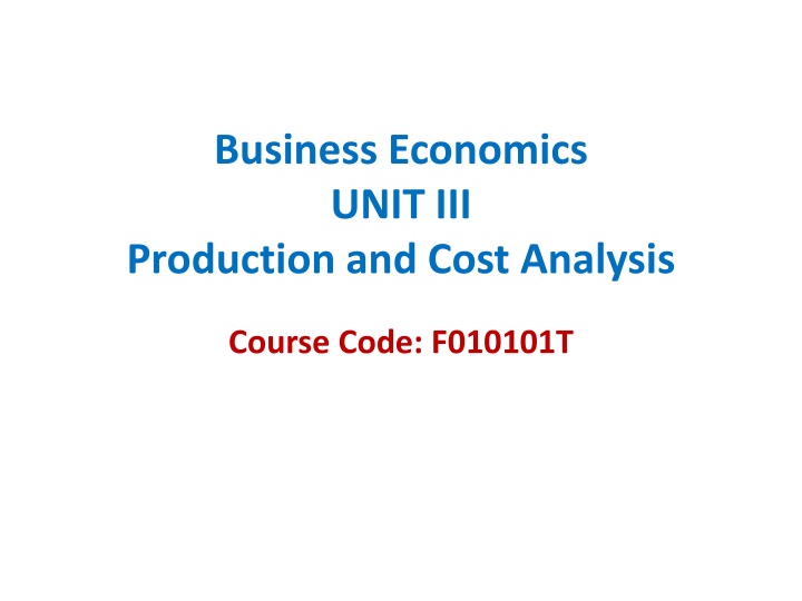 Production Function in Economics: Inputs and Outputs Relationship
