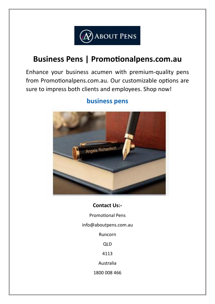 business pens promotionalpens com au n.w