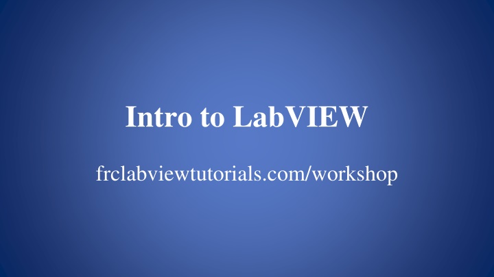 Intro to LabVIEW