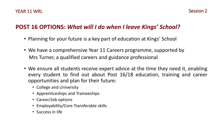 Planning Your Future After Kings School