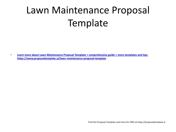 Lawn Maintenance Proposal  Template