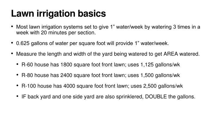Lawn irrigation basics