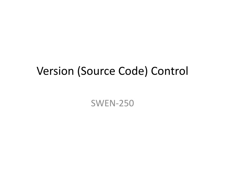 Version Control in Software Engineering