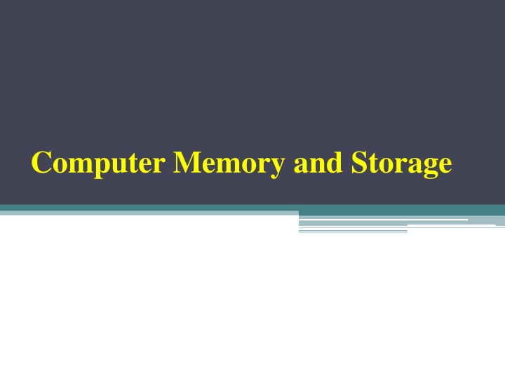Computer Memory and Storage