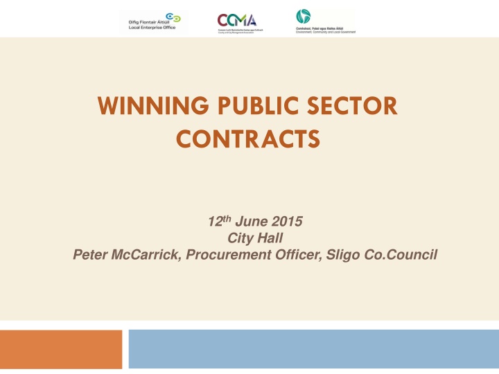 Winning Public Sector Contracts - Sligo Co. Council Procurement Officer