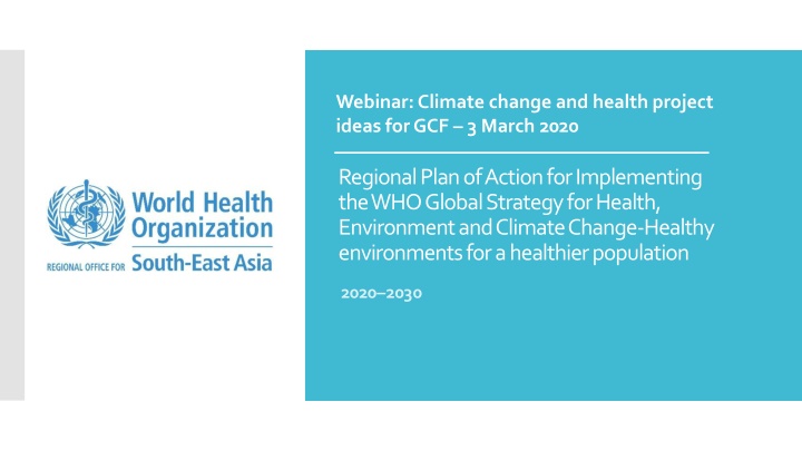 Webinar on Climate Change and Health Project Ideas for GCF Regional Plan
