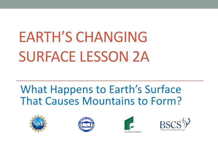 EARTH’S CHANGING