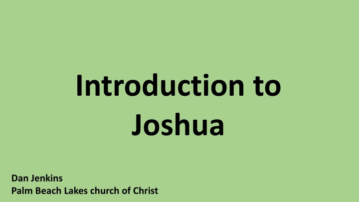 Introduction to  Joshua
