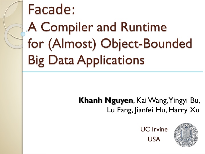Facade: A Compiler and Runtime for Object-Bounded Big Data Applications