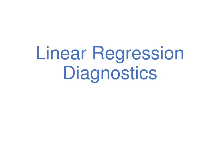 Linear Regression Diagnostics