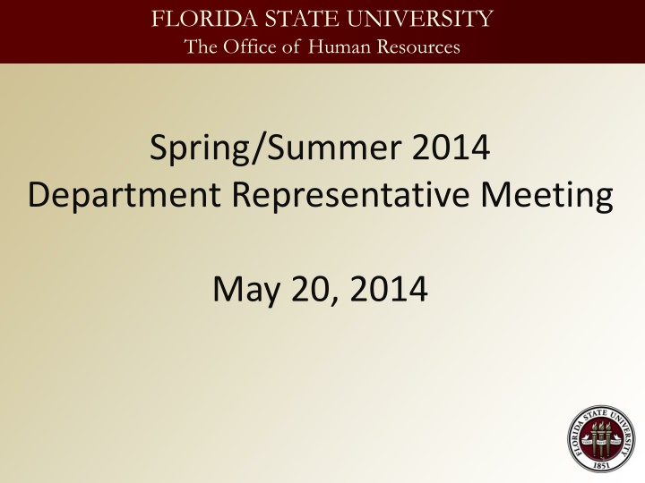 Florida State University - Department Representative Meeting