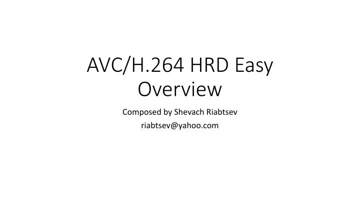 AVC/H.264 HRD Easy