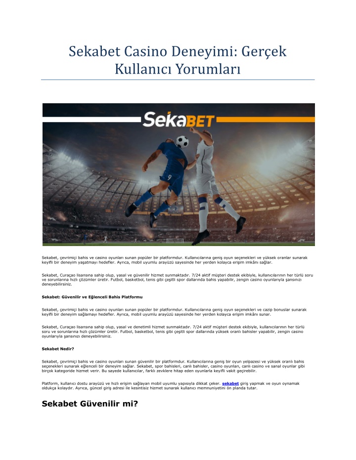 sekabet casino deneyimi ger ek kullan c yorumlar n.w