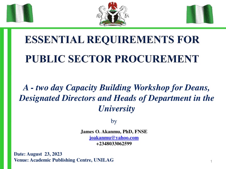 Capacity Building Workshop for University Heads