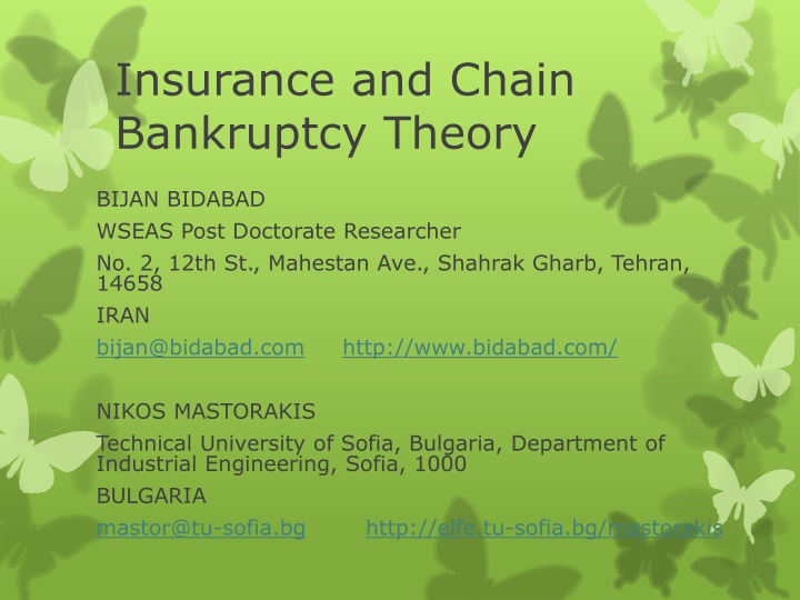 Insurance and Chain  Bankruptcy Theory