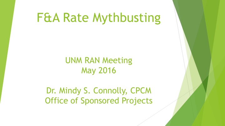 F&A Rate Mythbusting