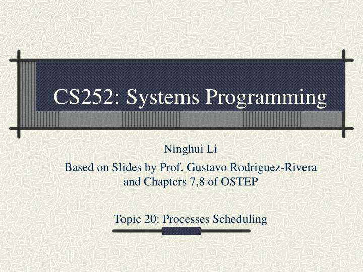 CS252: Systems Programming
