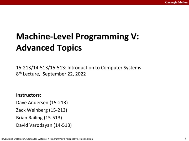 Machine-Level Programming V: Advanced Topics