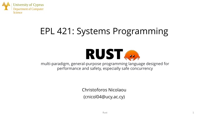 Rust: Systems Programming Language Designed for Performance and Safety