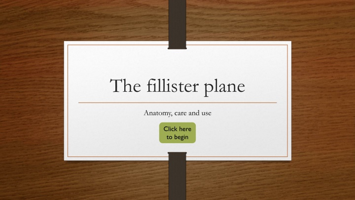 The fillister plane