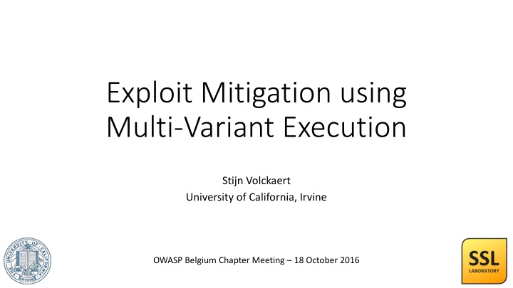 Exploit Mitigation using Multi-Variant Execution
