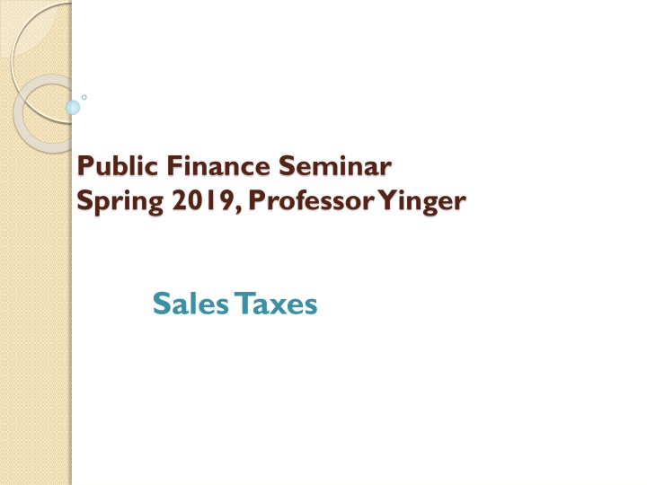 Sales Taxes