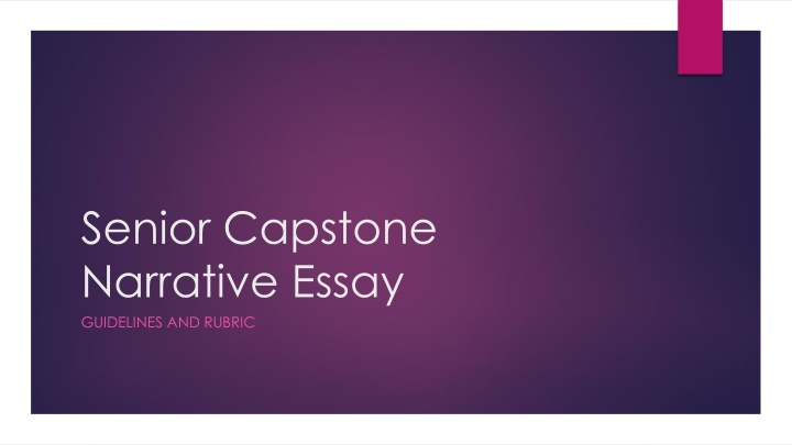 Senior Capstone Narrative Essay