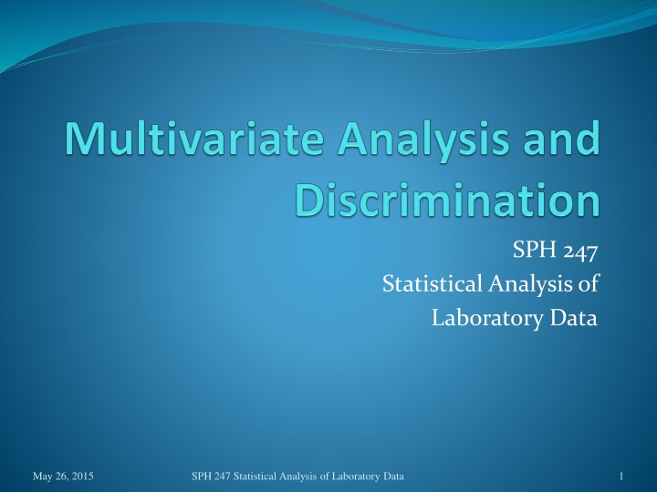 Statistical Analysis of Laboratory Data - Cystic Fibrosis Patients
