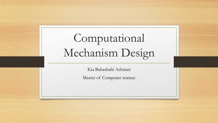 Computational Mechanism Design