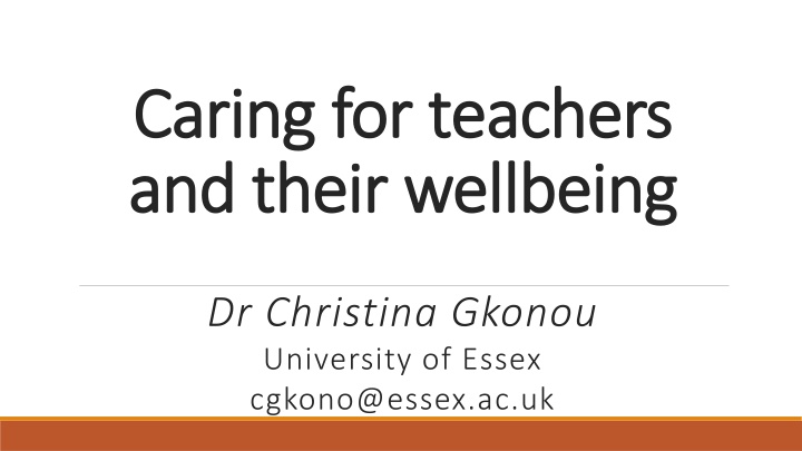 Caring for teachers and their wellbeing